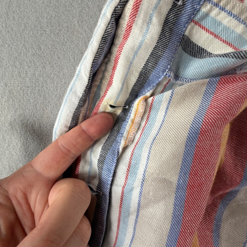Vintage‎ Lizsport Petite Women's Shorts Size 10 Striped Linen Blend Button Front - Picture 6 of 16